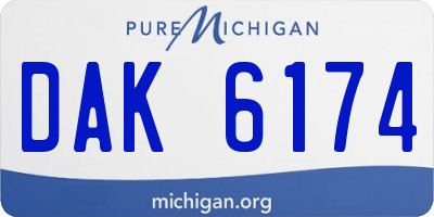 MI license plate DAK6174