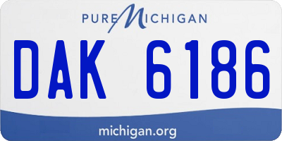 MI license plate DAK6186