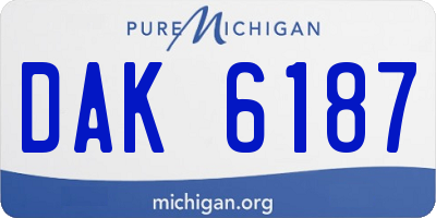 MI license plate DAK6187