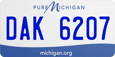 MI license plate DAK6207