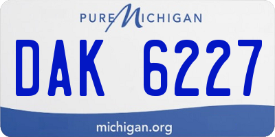 MI license plate DAK6227
