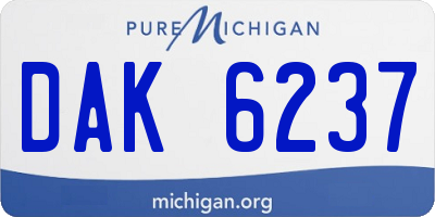 MI license plate DAK6237