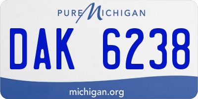 MI license plate DAK6238