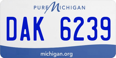 MI license plate DAK6239