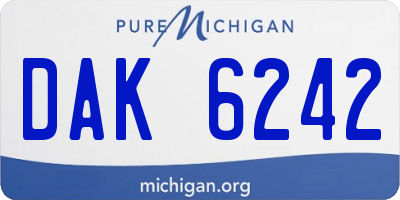 MI license plate DAK6242