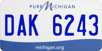 MI license plate DAK6243