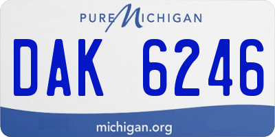 MI license plate DAK6246