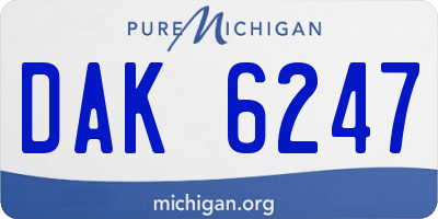 MI license plate DAK6247