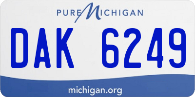 MI license plate DAK6249