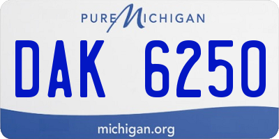 MI license plate DAK6250