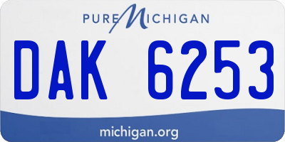 MI license plate DAK6253