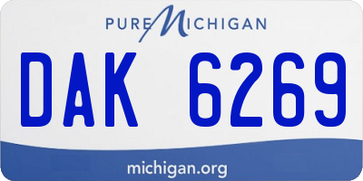 MI license plate DAK6269