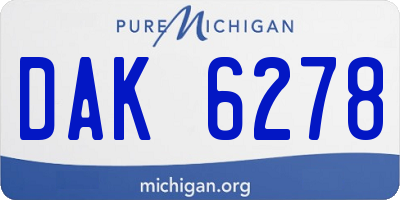 MI license plate DAK6278