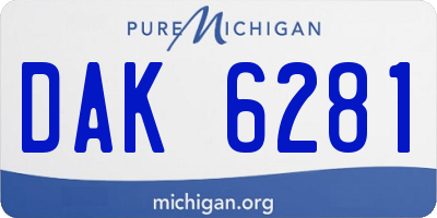 MI license plate DAK6281