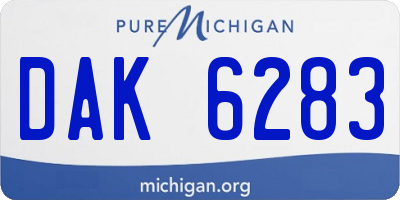 MI license plate DAK6283