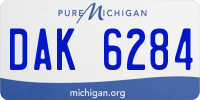 MI license plate DAK6284