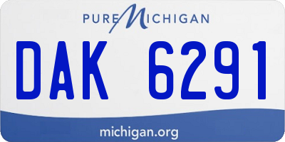 MI license plate DAK6291