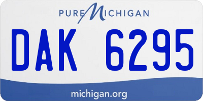 MI license plate DAK6295