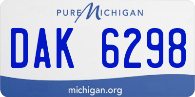 MI license plate DAK6298