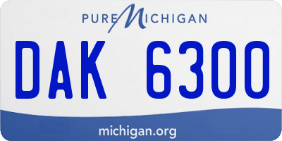 MI license plate DAK6300