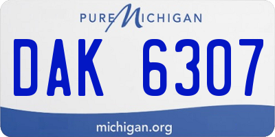 MI license plate DAK6307