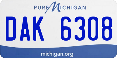 MI license plate DAK6308