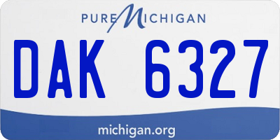 MI license plate DAK6327