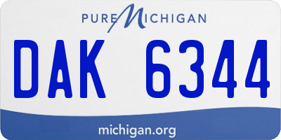 MI license plate DAK6344