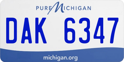 MI license plate DAK6347