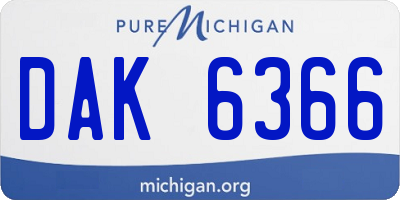 MI license plate DAK6366