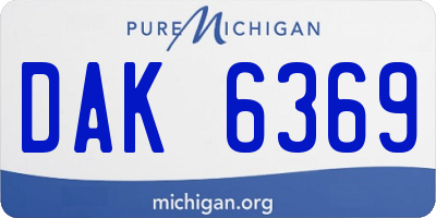 MI license plate DAK6369