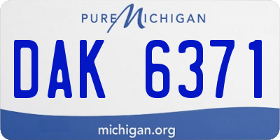 MI license plate DAK6371