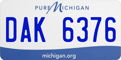 MI license plate DAK6376