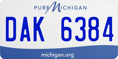 MI license plate DAK6384