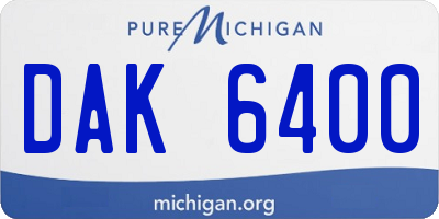 MI license plate DAK6400