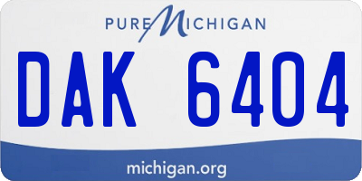MI license plate DAK6404