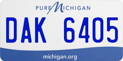 MI license plate DAK6405