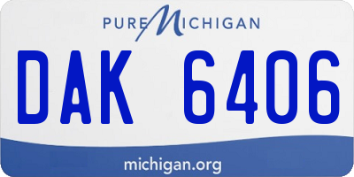 MI license plate DAK6406