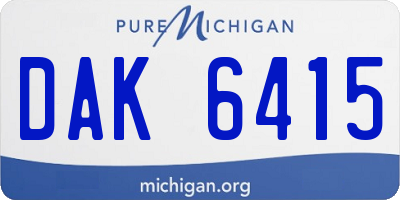 MI license plate DAK6415