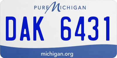 MI license plate DAK6431