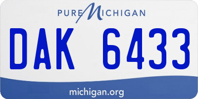 MI license plate DAK6433
