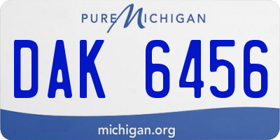 MI license plate DAK6456
