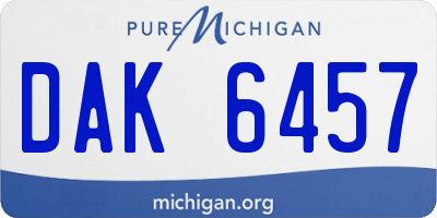 MI license plate DAK6457