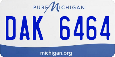 MI license plate DAK6464