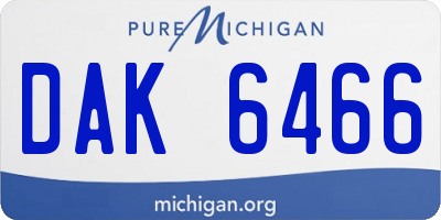 MI license plate DAK6466