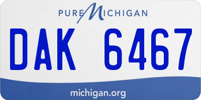 MI license plate DAK6467