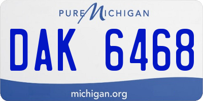 MI license plate DAK6468