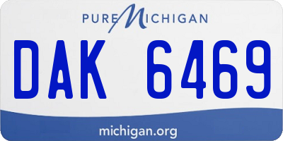 MI license plate DAK6469