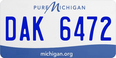 MI license plate DAK6472