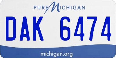 MI license plate DAK6474